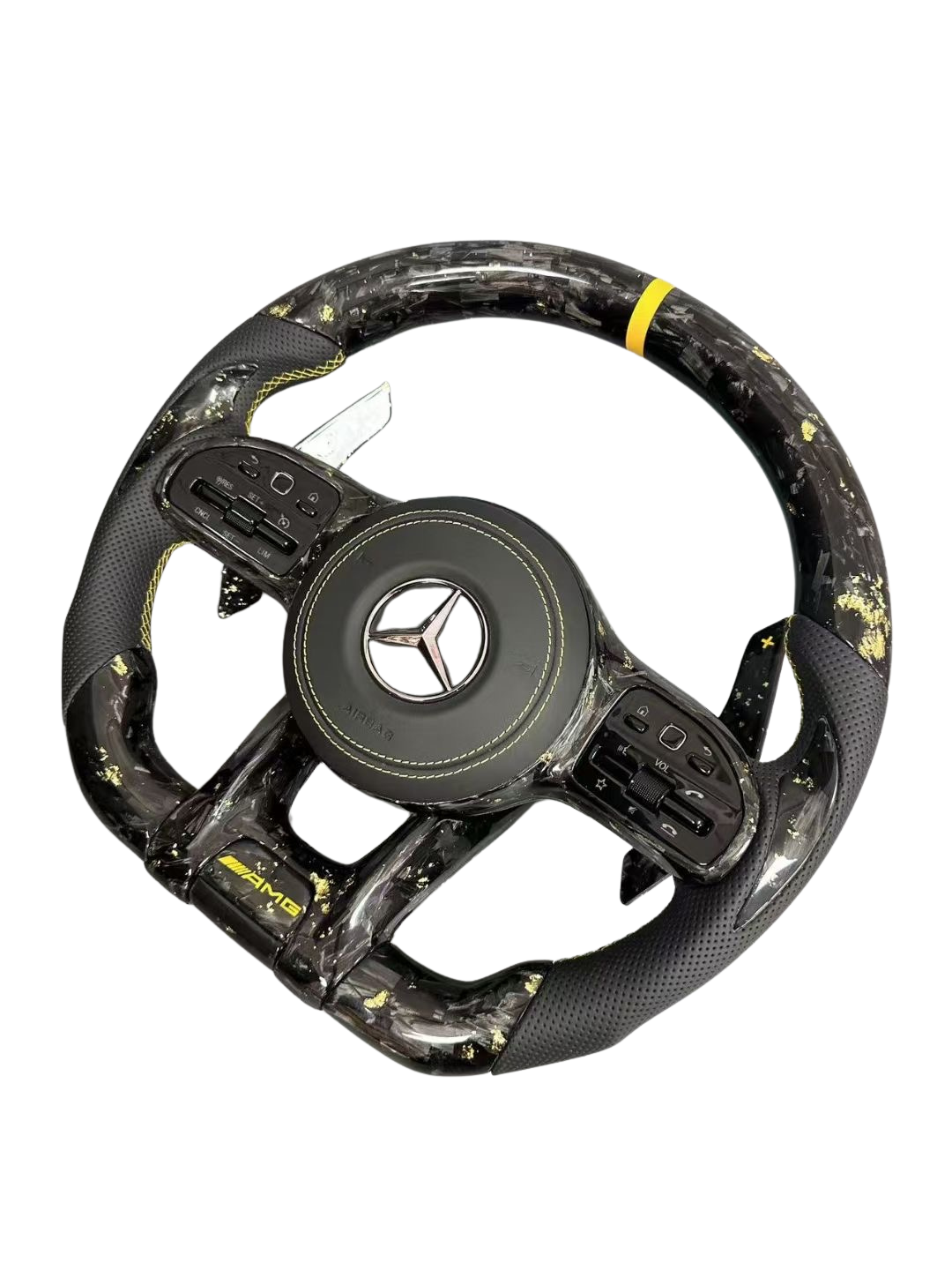 Mercedes AMG 2018-2022 Yellow Forge Carbon Fiber Steering Wheel