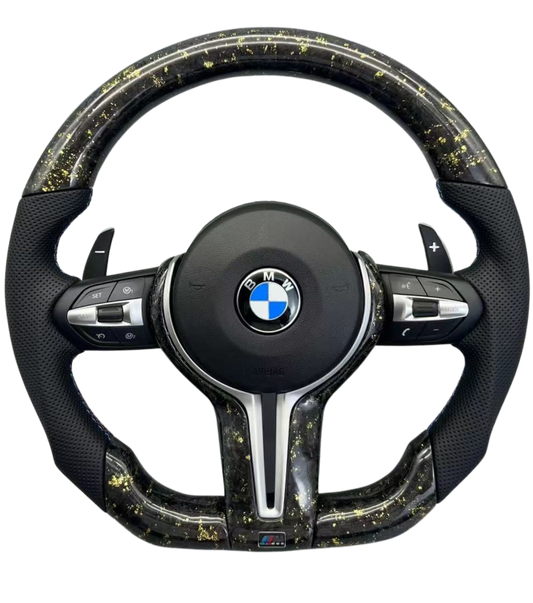 BMW F-Series M sport Yellow Forge Carbon Fiber Perfomace Steering Wheel