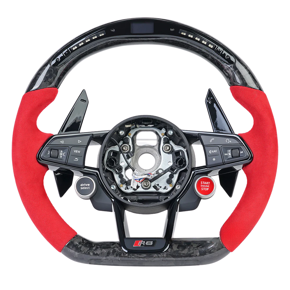 AUDI B9 RS Performance LED Forged Carbon Fiber Steering Wheel