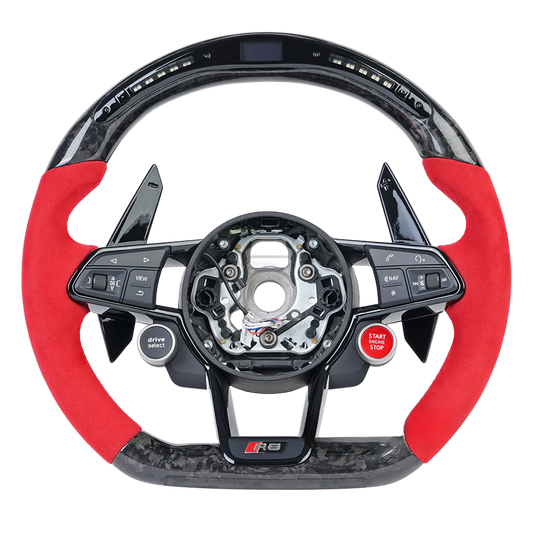 AUDI B9 RS Performance LED Forged Carbon Fiber Steering Wheel