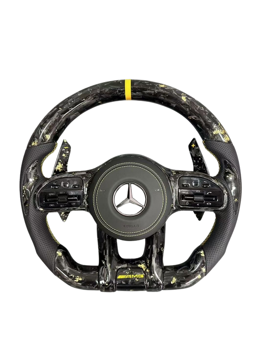 Mercedes AMG 2018-2022 Yellow Forge Carbon Fiber Steering Wheel